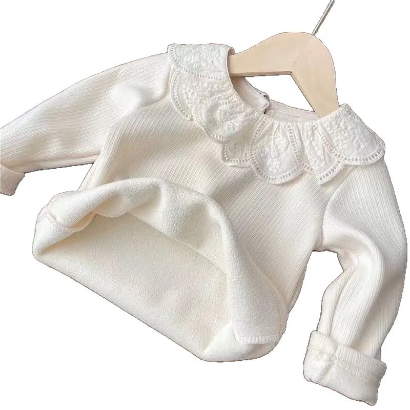 Female Treasure Bottom Shirt 2025 New Autumn and Winter Doll Collar Children's Autumn Clothing Baby Inner Girl Bottom
