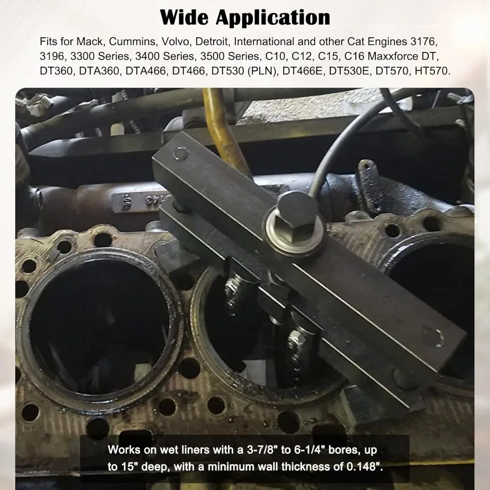 الأفضل - مجموعة مجتذب بطانة الأسطوانة العالمية تناسب كاتربيلر ماك كومينز كات، تعمل على ديزل عالي التحمل #3