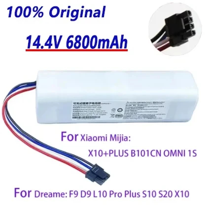 

100%New14.4V 6800mAh X10+PLUS B101CN OMNI 1S for Xiaomi Mijia and Dreame F9 D9 L10 Pro Plus S10 S20 X10 Sweeping Mopping Robot
