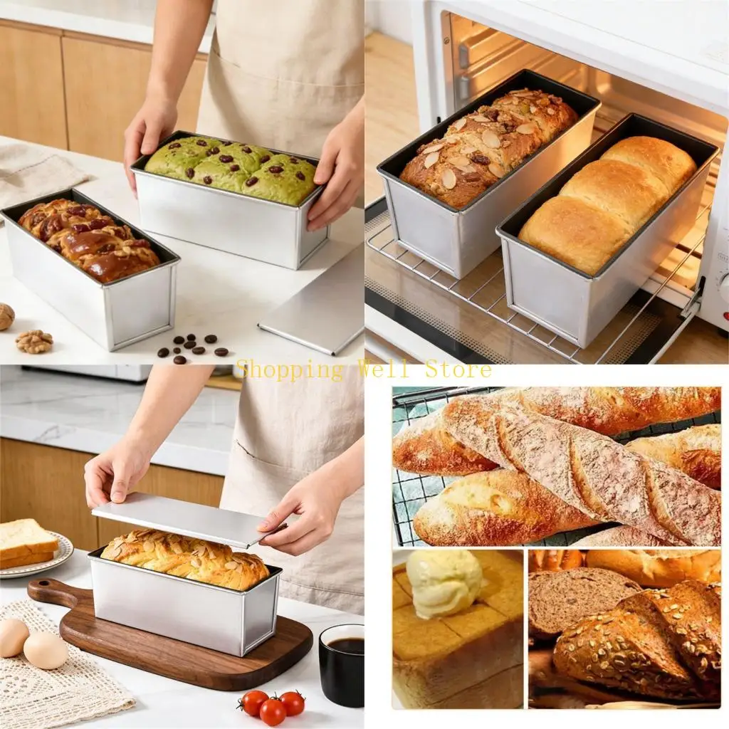 

KX4B Functional Bread Baking Tin With Cover Square Bread Baking Pan For Unflawed And Excellent Heat Conductivity