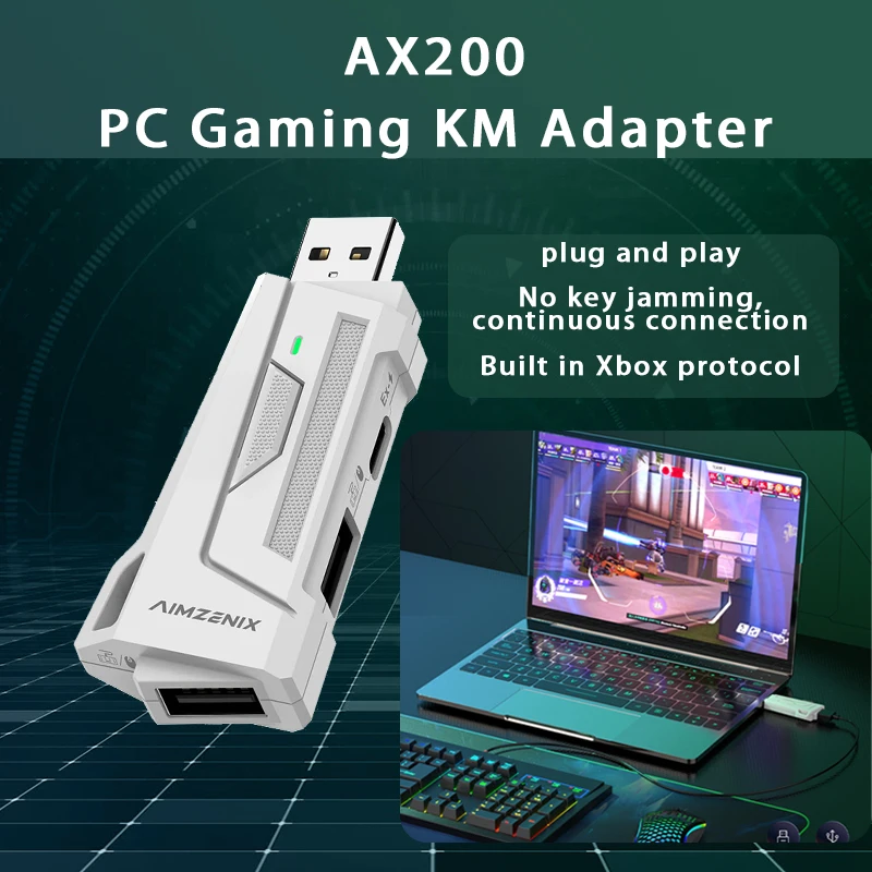 AIMZENIX AX200 Pro Конвертер клавиатуры и мыши для ПК консолей — игровой адаптер Plug & Play повышенной производительности Фото №3