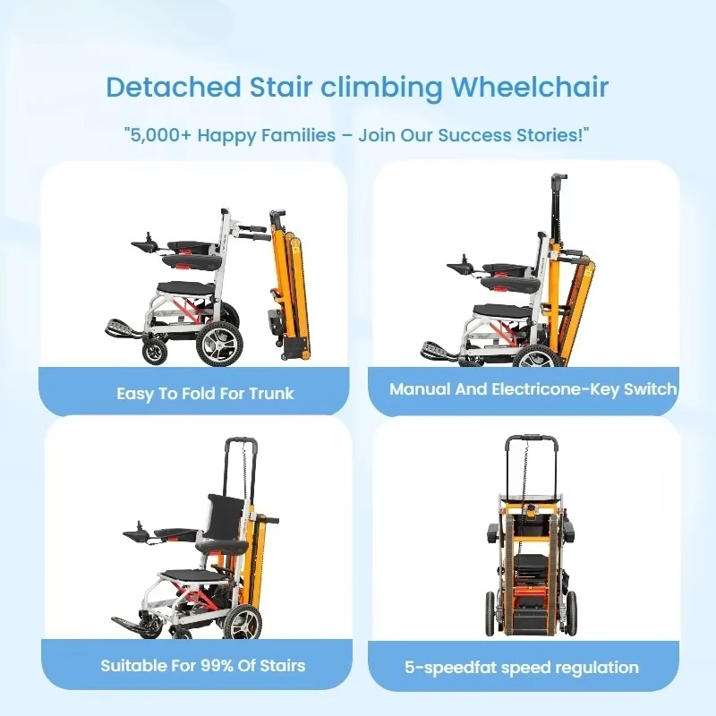 حار بيع 2 في 1 السلالم المتنقلة رفع متسلق الكهربائية طوي درج التسلق #4