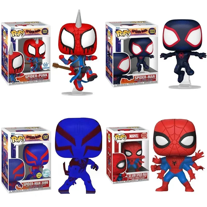 Funko Pop Araña-punk 1231 #   1223 #   Hombre Araña 2009 #   1267 #   Hombre Araña de seis brazos 313 #   Juguetes modelo de PVC para niños, regalo de cumpleaños
