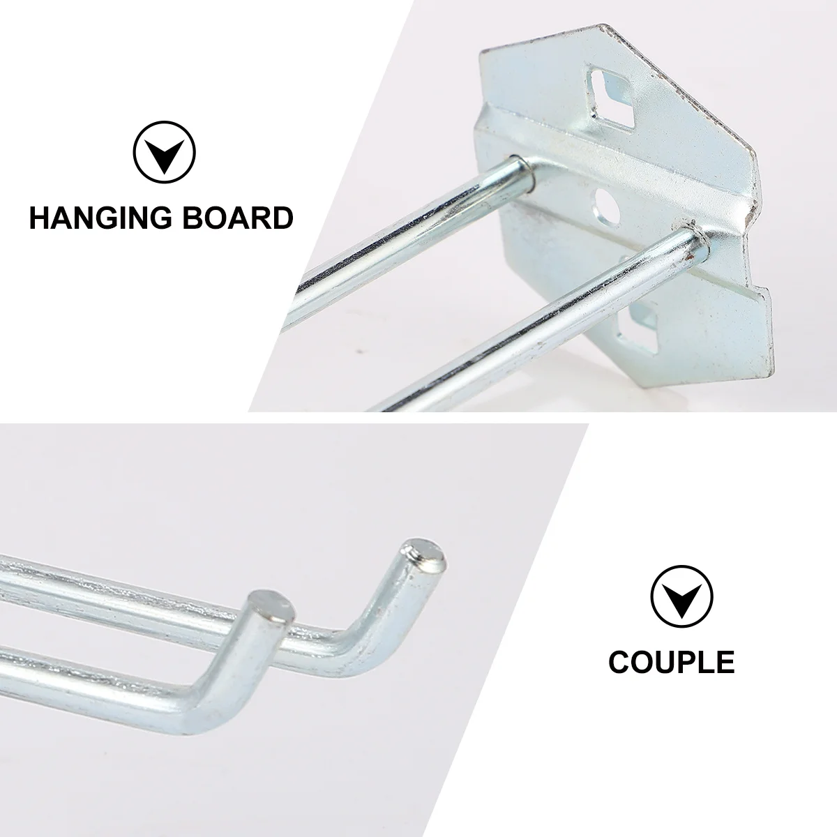 

4Pcs Pegboard Hooks Polished Electroplated Steel Heavy Duty Garage Workbench Tool Display Hangers Hooks for Pegboard