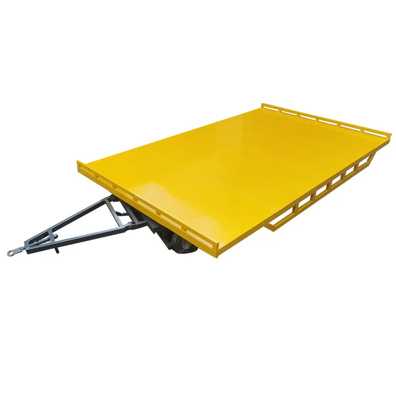 Flatbed trailer four-wheel tractor transportation turnover flatbed cargo loading and unloading equipment
