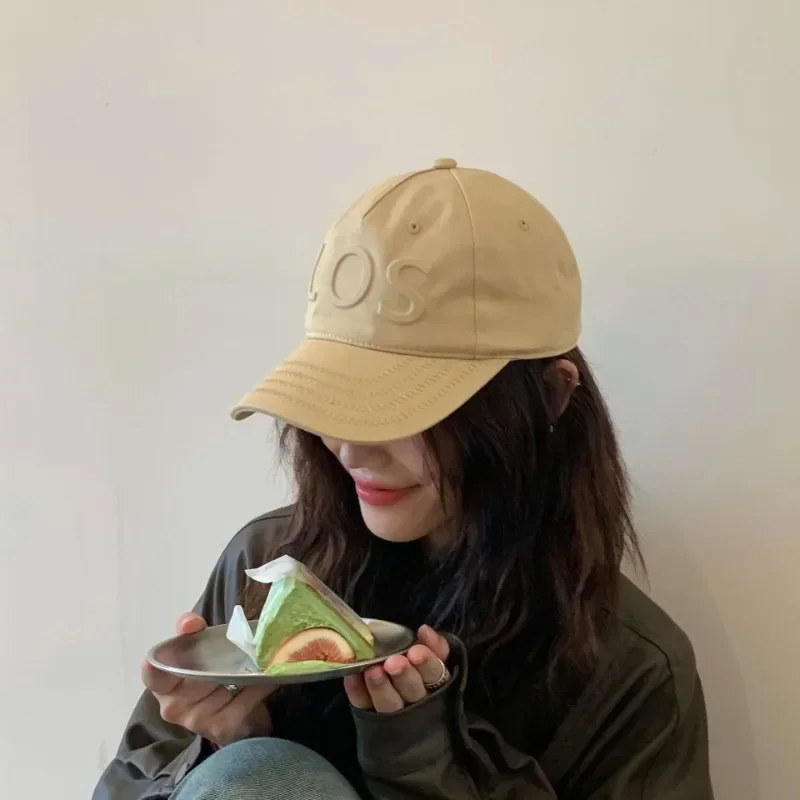 Ins Rose Red Duckbill Hats for Women 4-season Korean Hottie Cute Girl Niche Versatile Show Face Small Wide-brimmed Baseball Cap