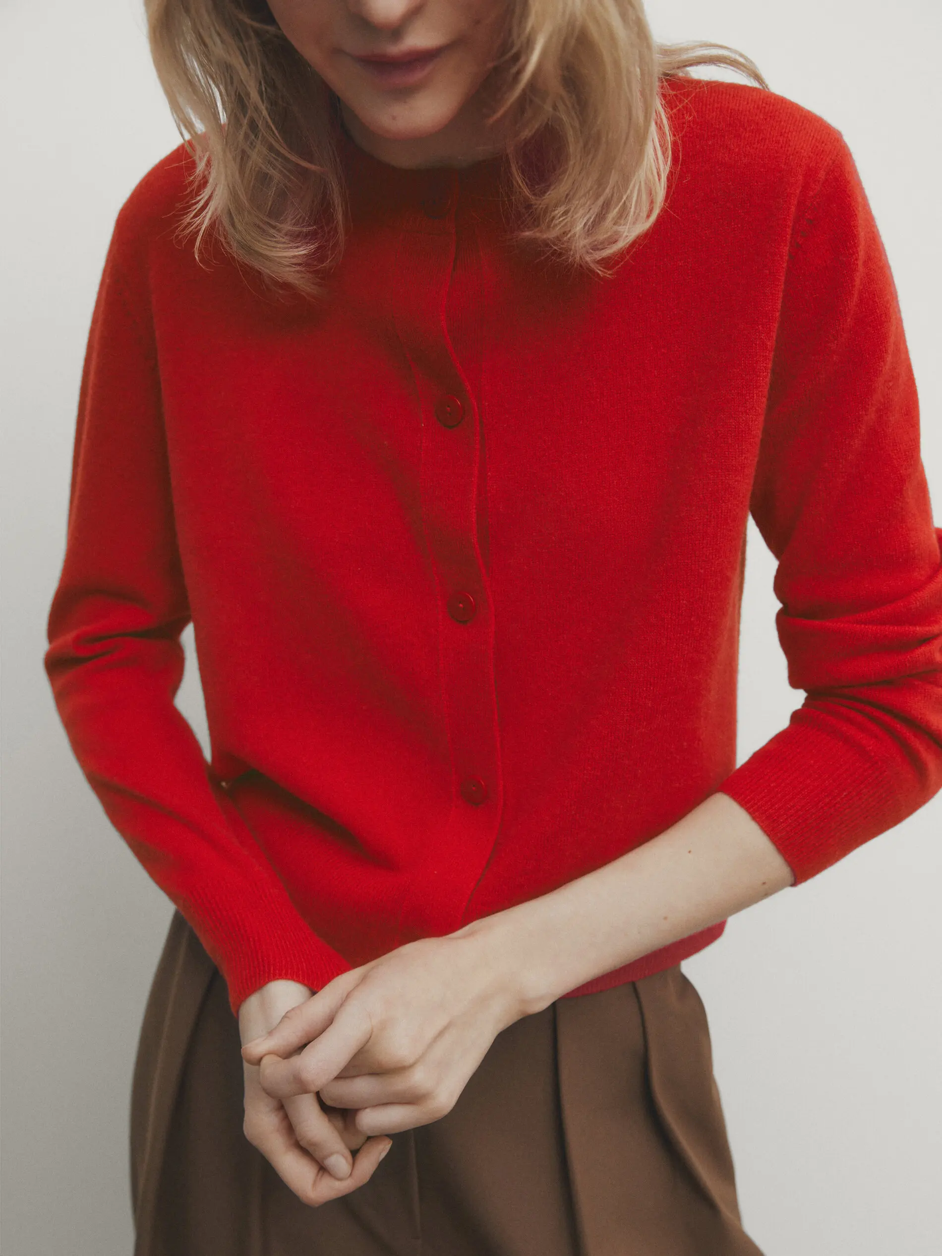 

Ethereal MD 2025 massidutti autumn new style of Women's casual fashion red wool blend short knit cardigan coat