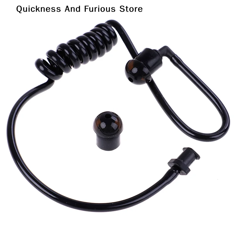 Black Replacement Spring Air Tube Acoustic Air Tube Earplug For Radio Earpiece Headset Replacement Walkie Talkie Earphone Coil