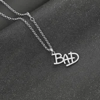 Artist Singer Michael BAD Necklace Rock Roll Everlasting Jackson Classic MJ Pendant Hot Charm Punk Cosplay Accessories Fans Gift 4