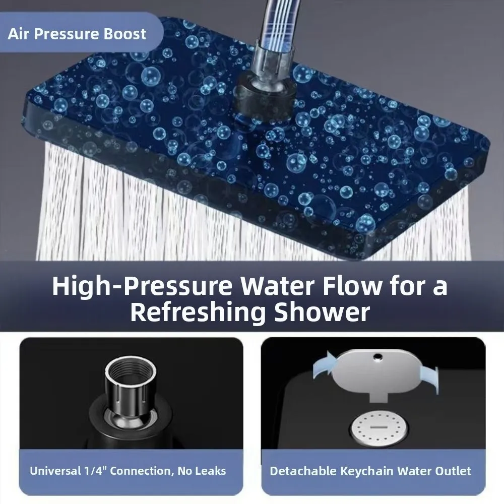 

Большая панельная насадка для душа для ванны 360° ° Вращающаяся водосберегающая верхняя насадка для душа, съемная замена душа высокого давления