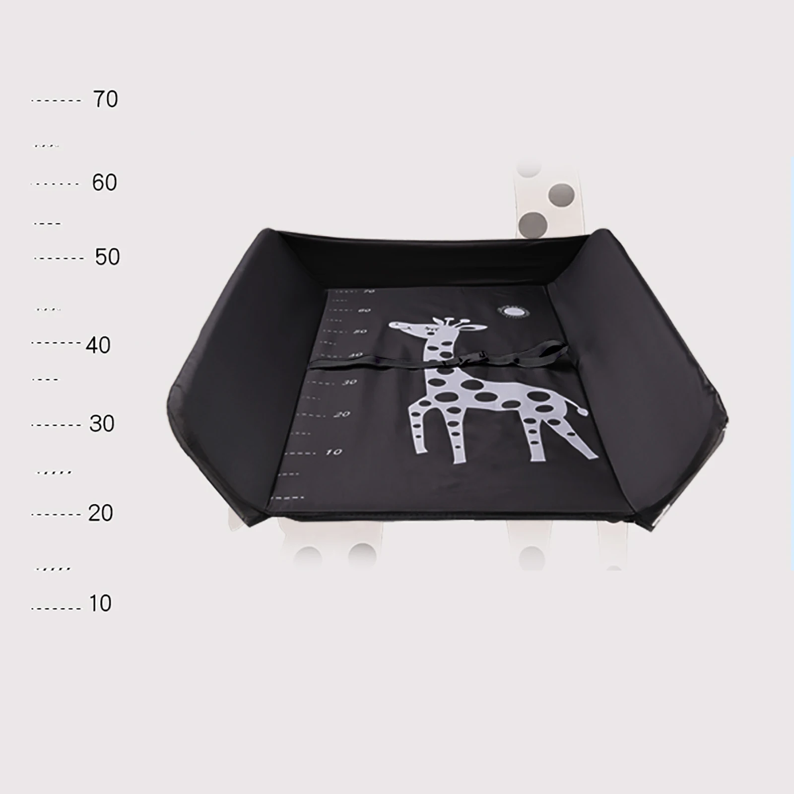 Klappbarer Wickelt isch, Wickelt isch mit 3 Fächern, Wickel unterlage für Babys bis zu 12 Monaten (schwarz)