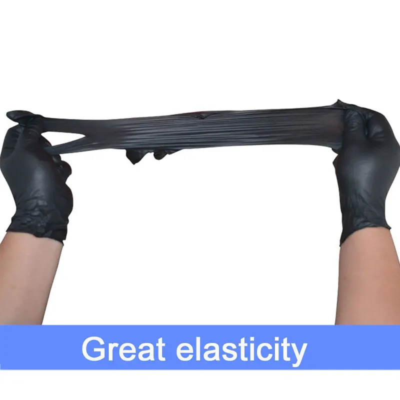 10/50/100pcs Disposable Nitrile Gloves Thickened Black Latex Free Tattoo Cleaning Protective Glove For Work Kitchen Cooking Tool