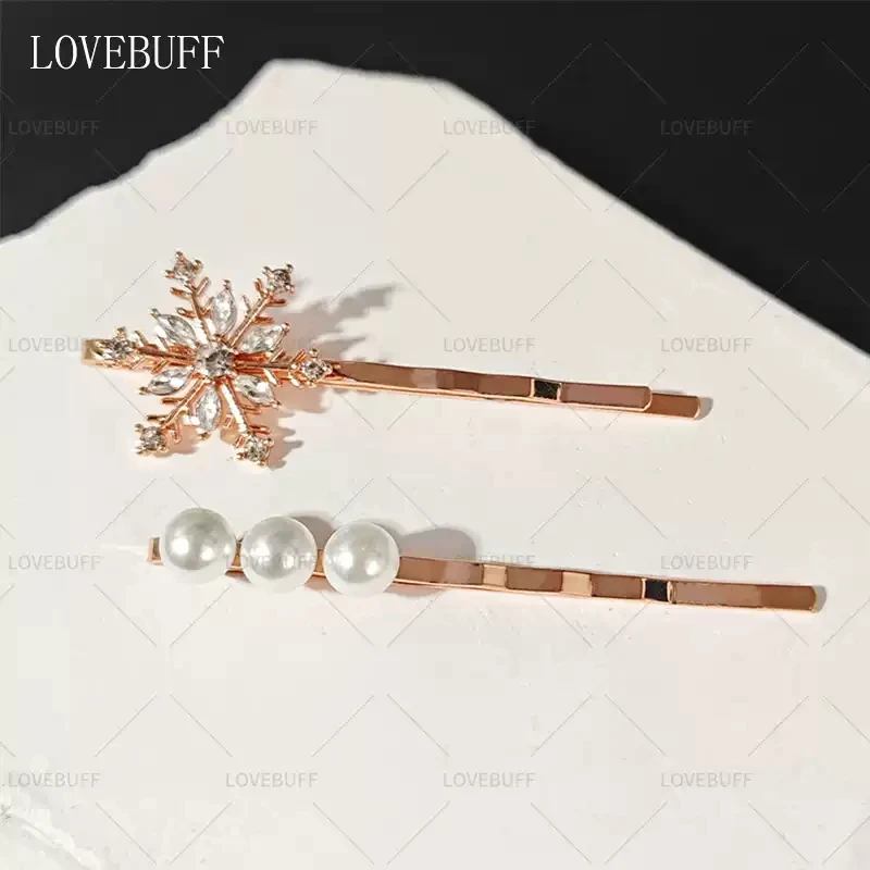 أنيمي الحب والفضاء العميق تأثيري ندفة الثلج دبوس الشعر الكرتون مشبك شعر قبضة الشعر باريت مشبك شعر ملحق عيد الميلاد هدية عيد ميلاد #5