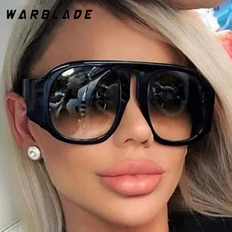 

New Fashion Oversized Sunglasses Women For Men Luxury Brand Designer Trend Big Frame Double Color Punk Ladies Sunglasses UV400