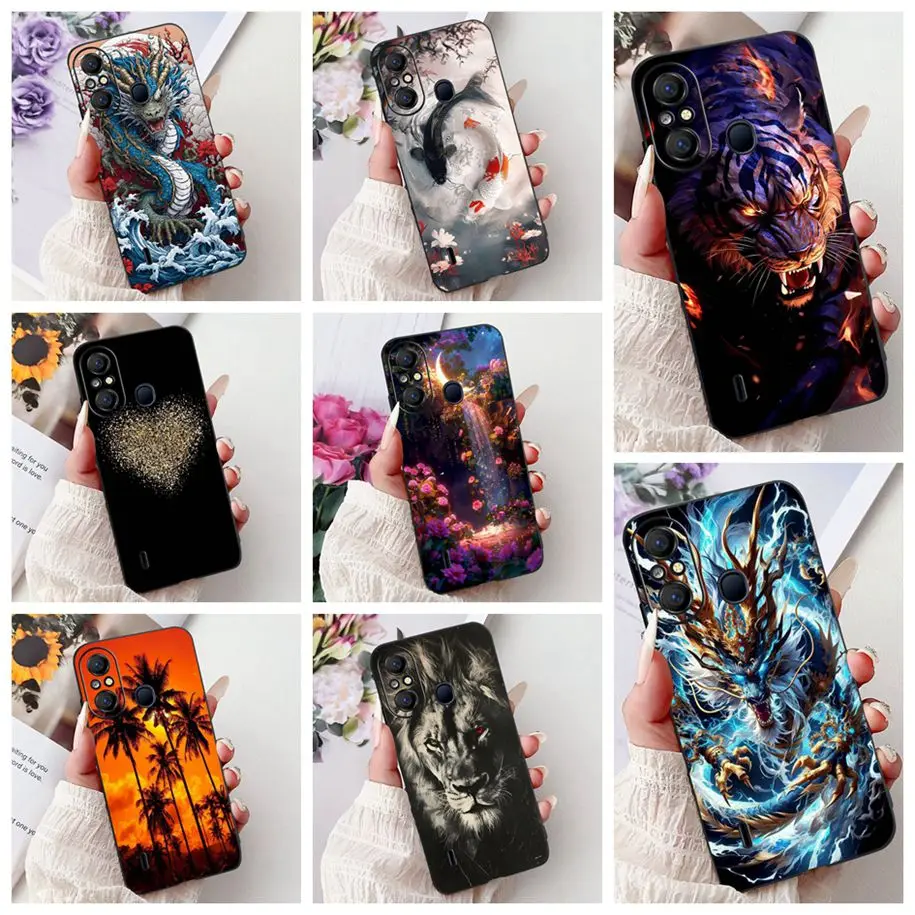 

Для Itel A58 A49 A661L Чехол Cool Dragon Tiger Lion Cartoon Мягкий черный силиконовый чехол для ItelA58 Lite A49 Play A631L A 49 Бампер