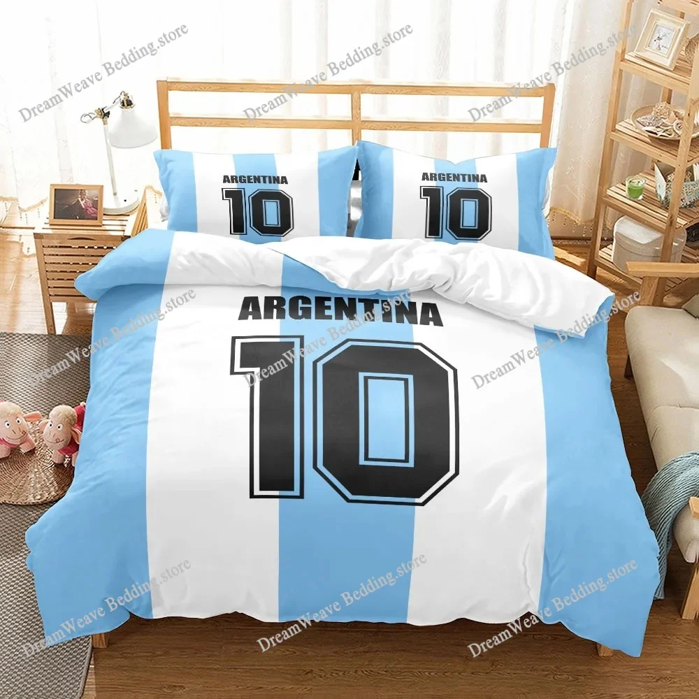 

National Soccer Team Core Player Number Duvet Cover Set EU Single Double King US Twin Full Queen Size Bedclothes