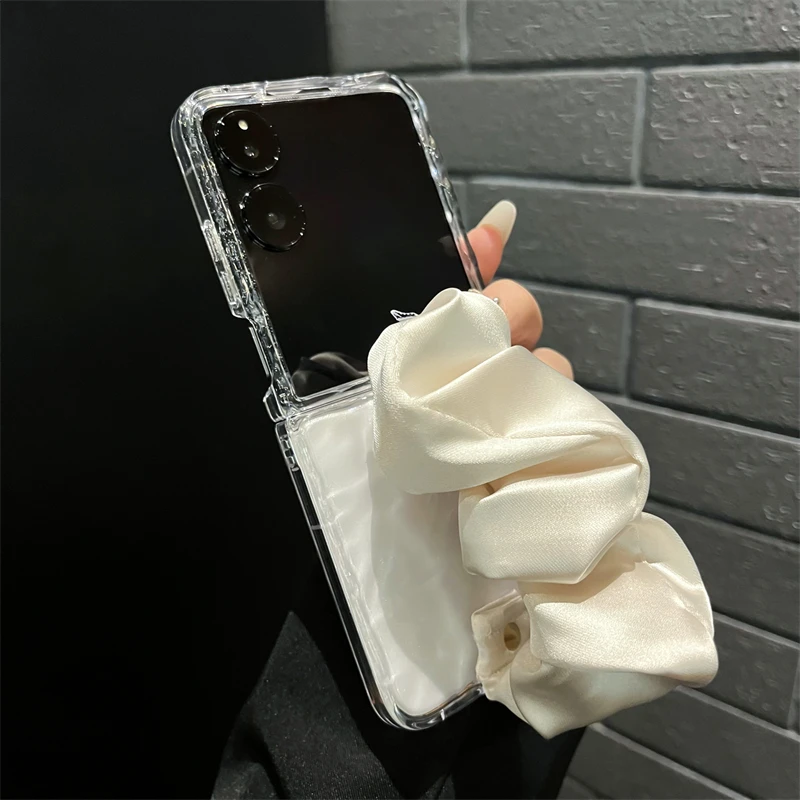 For Xiaomi Mix Flip Luxury Transparent Water Ripple Silk Wrist strap Phone Case Cover_voghion.com