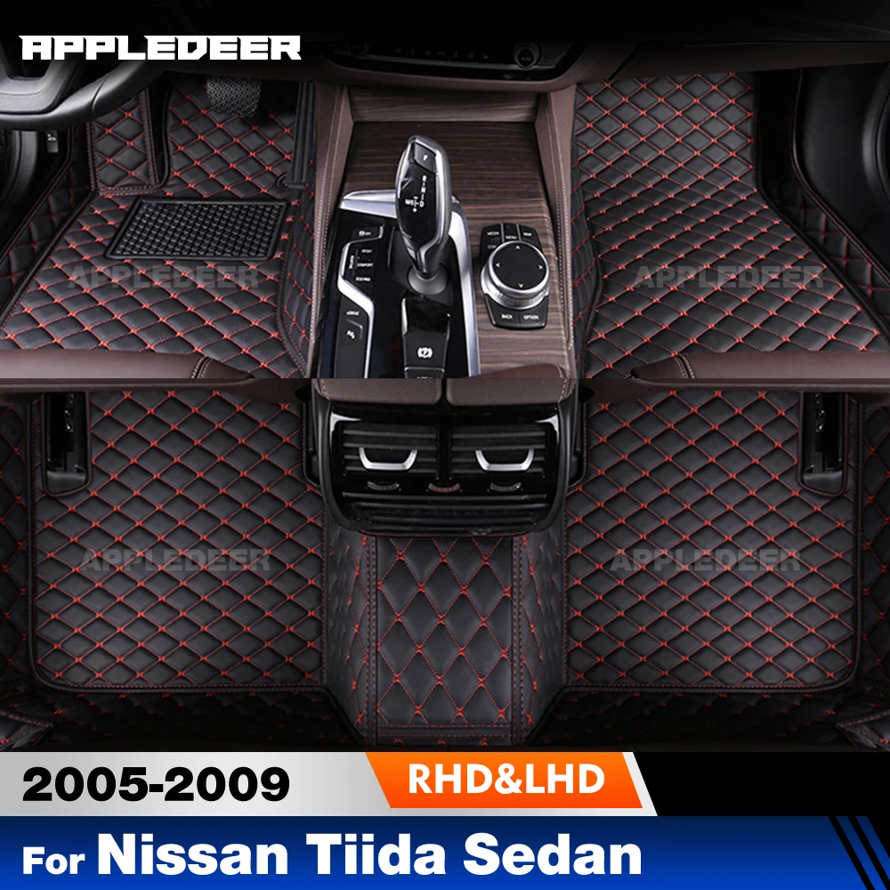 

Автомобильные коврики для Nissan Tiida Sedan 2005-2009 08 07 06, изготовленные на заказ автомобильные подушечки для ног, коврик, аксессуары для интерьера