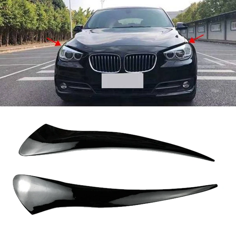 

Car Front Headlight Cover Headlight Cover Trim For BMW 5 Series GT GT528 GT535 GT550 F07 2010-2017 Resin