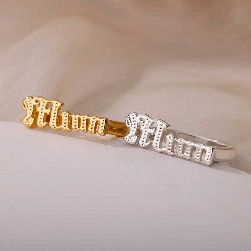 Letter Dad Mom Rings for Women Goth Gold Color Queen King Letters Ring Aesthetic Party Jewelry anillos Mother\'s Day Jewelry Gift