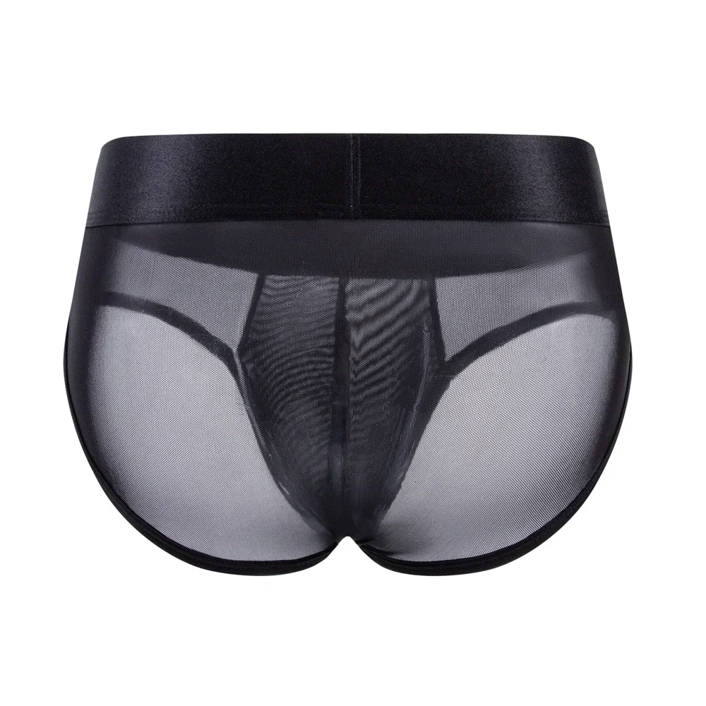Jockmail Men Briefs Mens Panties Sexy Transparent Mesh Ice Silk Gay Men Underwear Sissy Men Underpants Ropa Interior Hombre