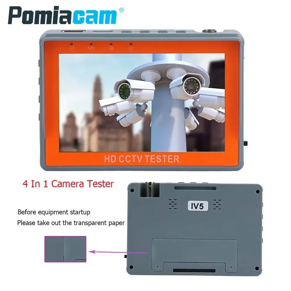 

CCTV Tester 5 Inch LCD Screen 8MP HD AHD Tester Monitor TVI CVI CVBS Support UTP PTZ Audio Test IV5 Portable Tool