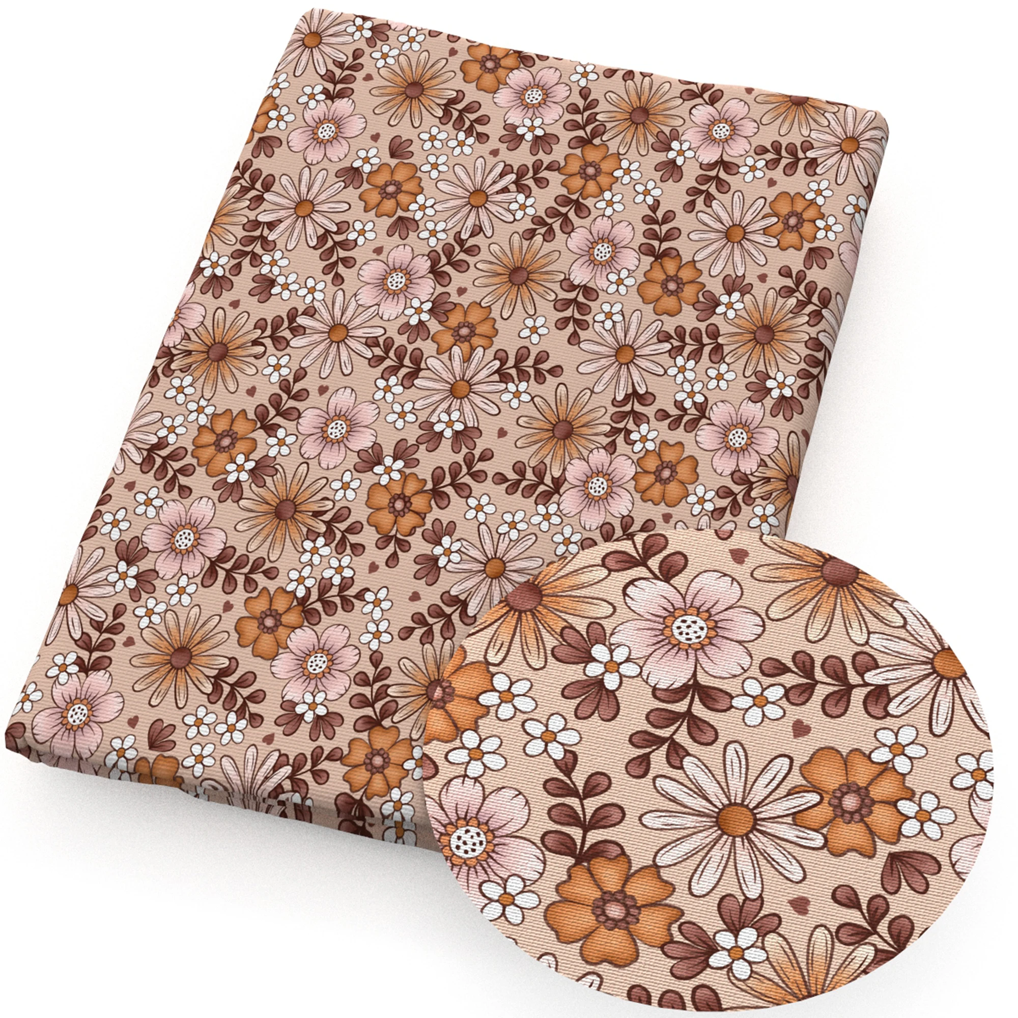 Plant Blossom Flowers Floral Printed Polyester Pure Cotton Material Patchwork Tissue Sewing Quilting Fabrics Needlework Cloth