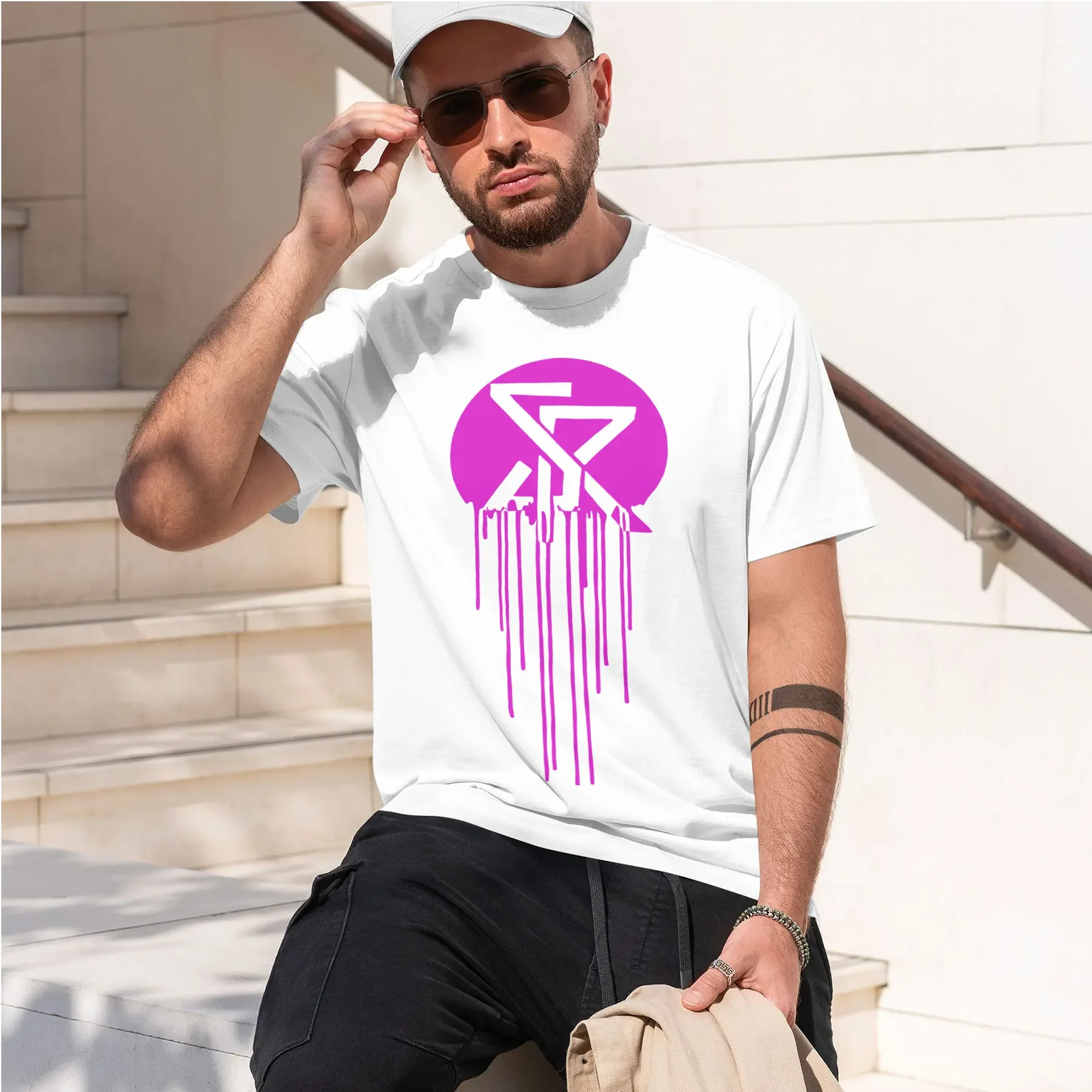 6269_ 2026 nouveau t-shirt à col rond imprimé rétro tendance et lourd, très vendu, pour un confort quotidien
