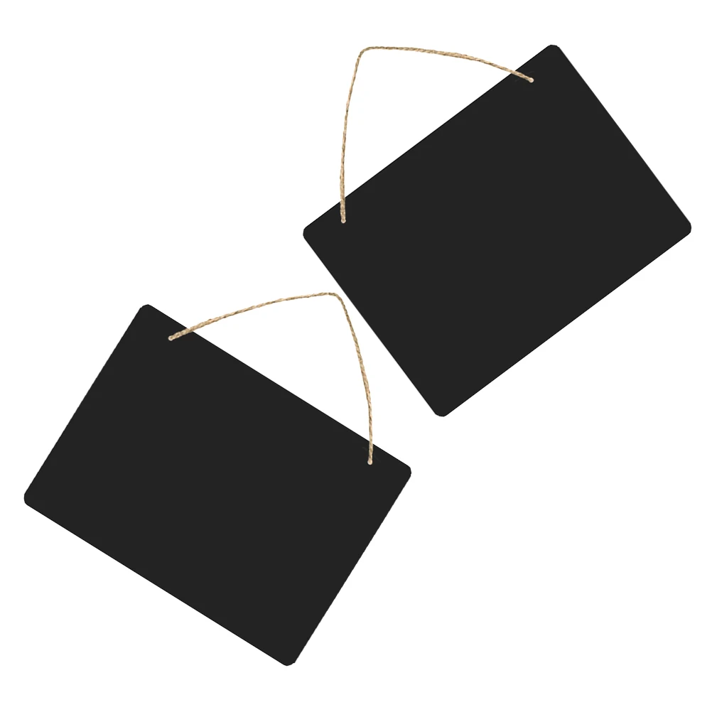

2pcs Blackboard Message Board Pendant Double Sided Chalkboard Wall Kids Paper Calendar Eraser Signs Wooden Hanging Notice Memo