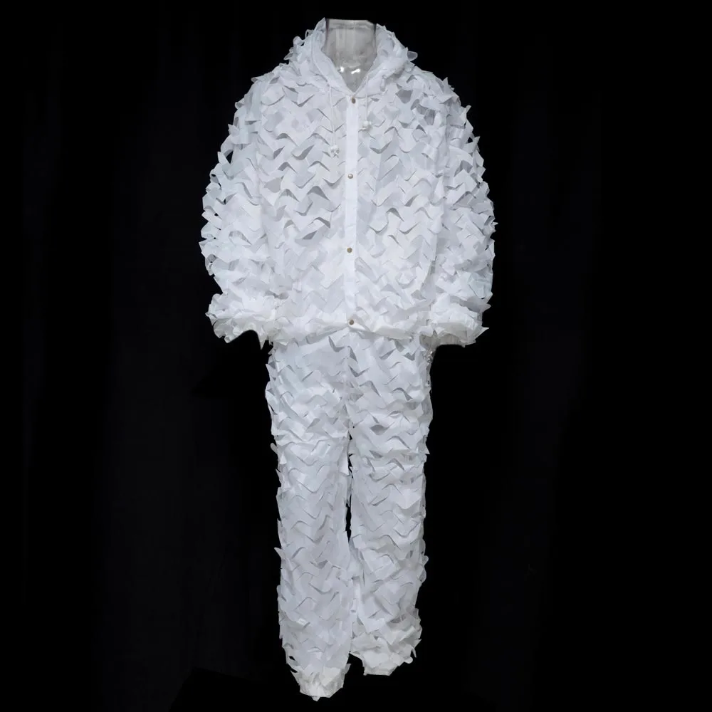 

Hunting Sniper White Winter Camouflage Ghillie Suit Jacket Pant Clothing Set Snow Outdoor CS Game Airsoft Paintball Birdwatching