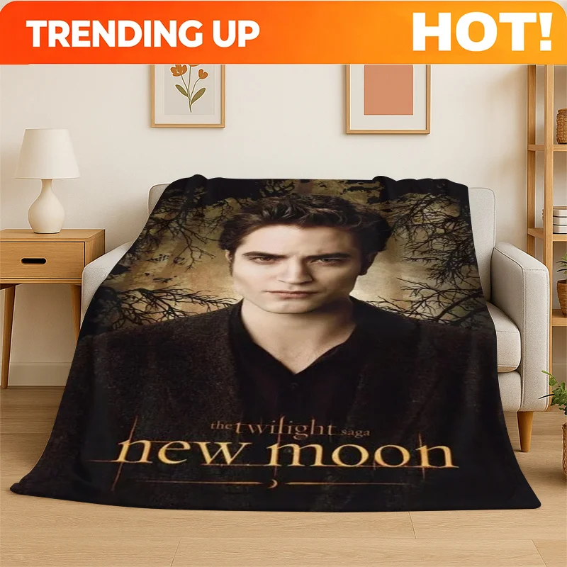 Customize Classic Twilight Saga Edward Bella Flannel Blanket Soft Warm Throw Blanket for Bedroom Living Room Bed Travel Camping