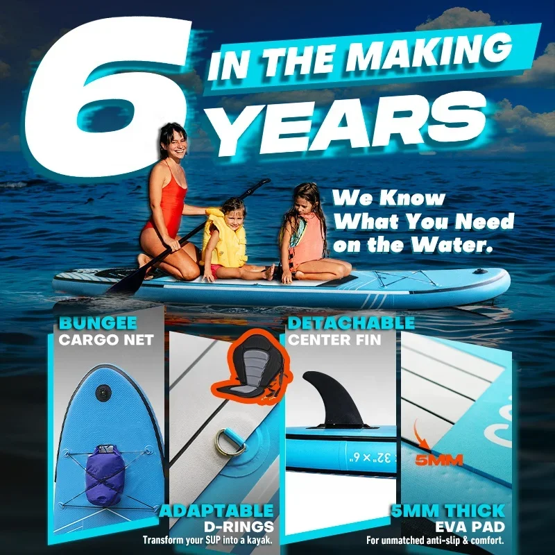 

Custom Inflatable Sup 10'6"*32"*6" Inflatable Padel Board With Non-Slip Comfort Deck