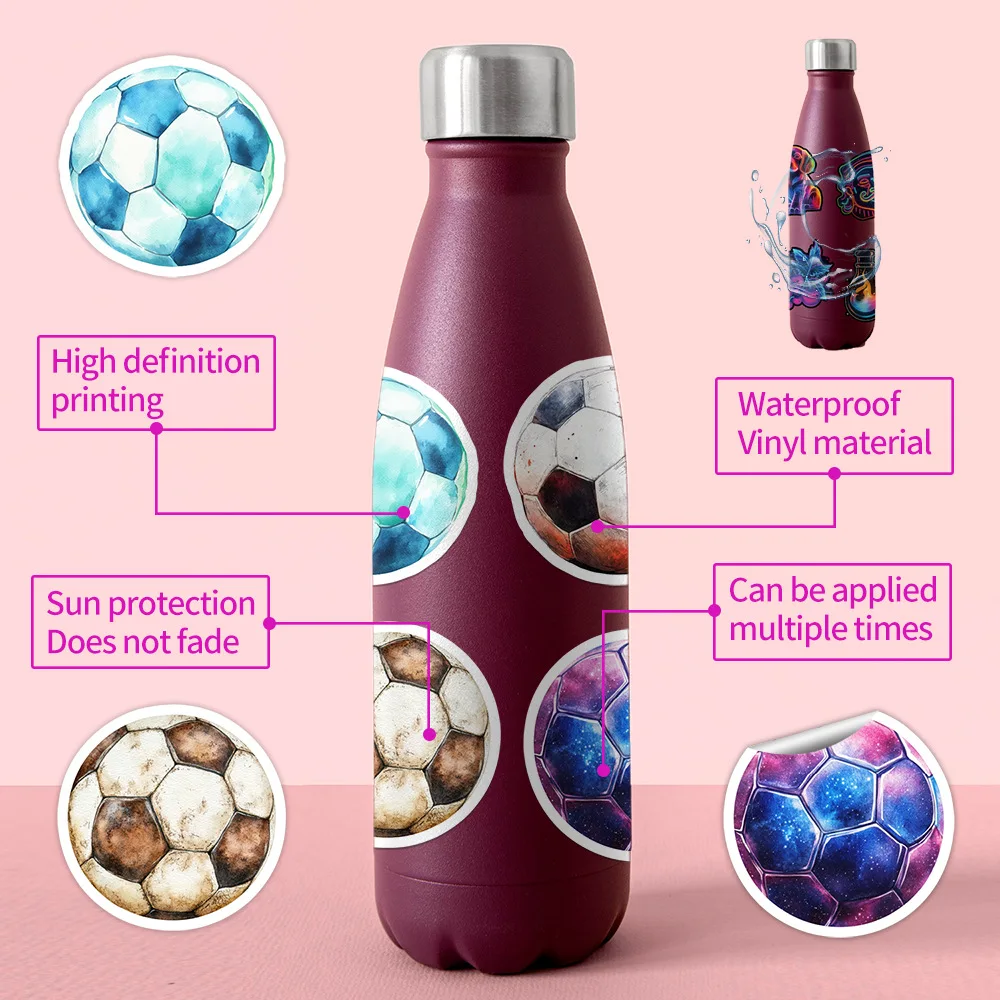 50PCS Color Football Cartoon Stickers Sports Graffiti Decoration DIY Toys Suitcase Fridge Laptop Guitar  Bike Skateboard Decals