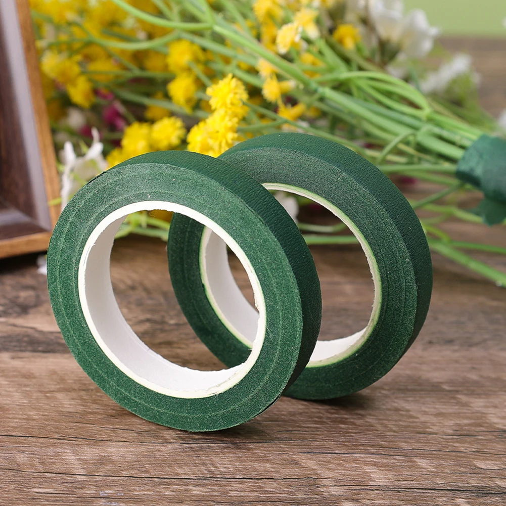 1 Roll Bouquet Floral Stem Tape Artificial Flower Adhesive Wrapping Tapes Florist Green Brown Tapes Wedding DIY Flowers Supplies