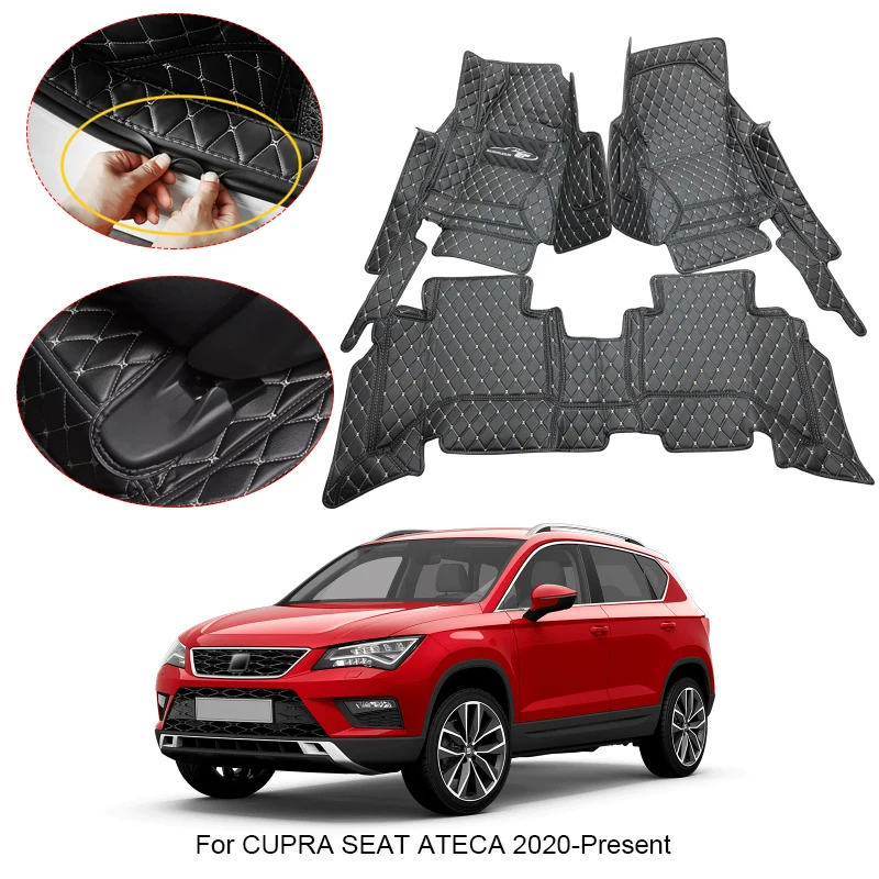 3D Full Surround Car Floor Mat For CUPRA SEAT ATECA 2020-2025Liner Foot Pads PU Leather Waterproof Carpet Cover Auto Accessories