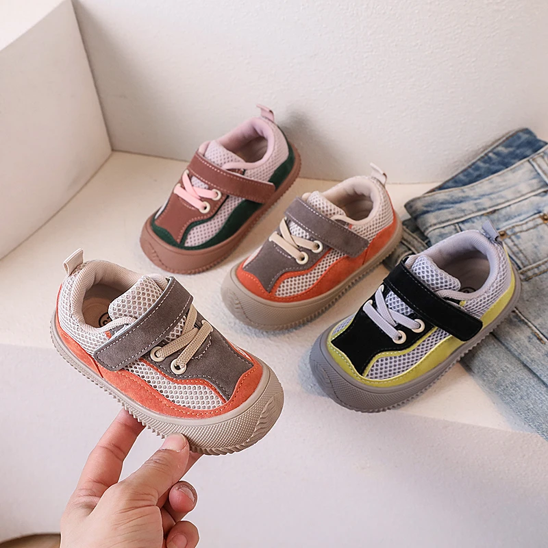 Boys Girls Casual Sneakers Breathable Anti-slip Colour Collision Infant and Toddler Outdoor Walking Shoes
