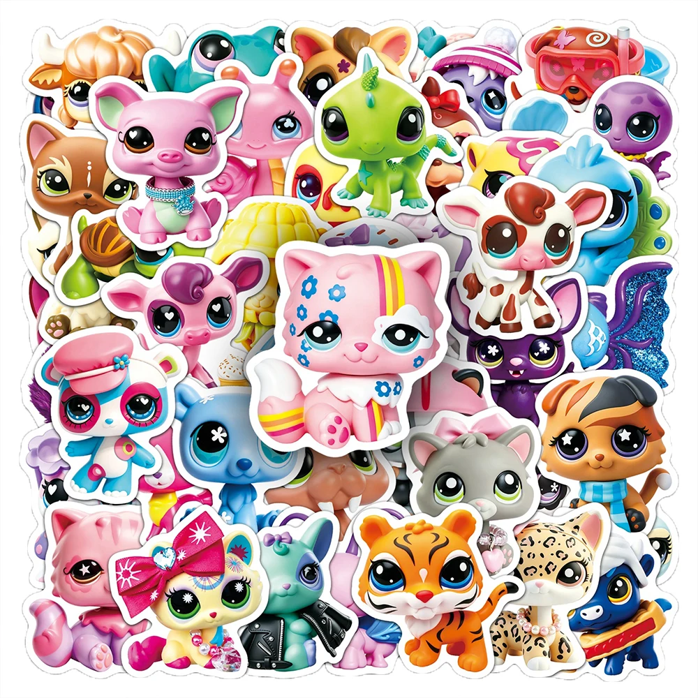 10/30/50pcs Cute Cartoon Littlest Pet Shop Stickers Decoration Decals DIY Laptop Phone Case Diary Suitcase Kawaii Animal Sticker