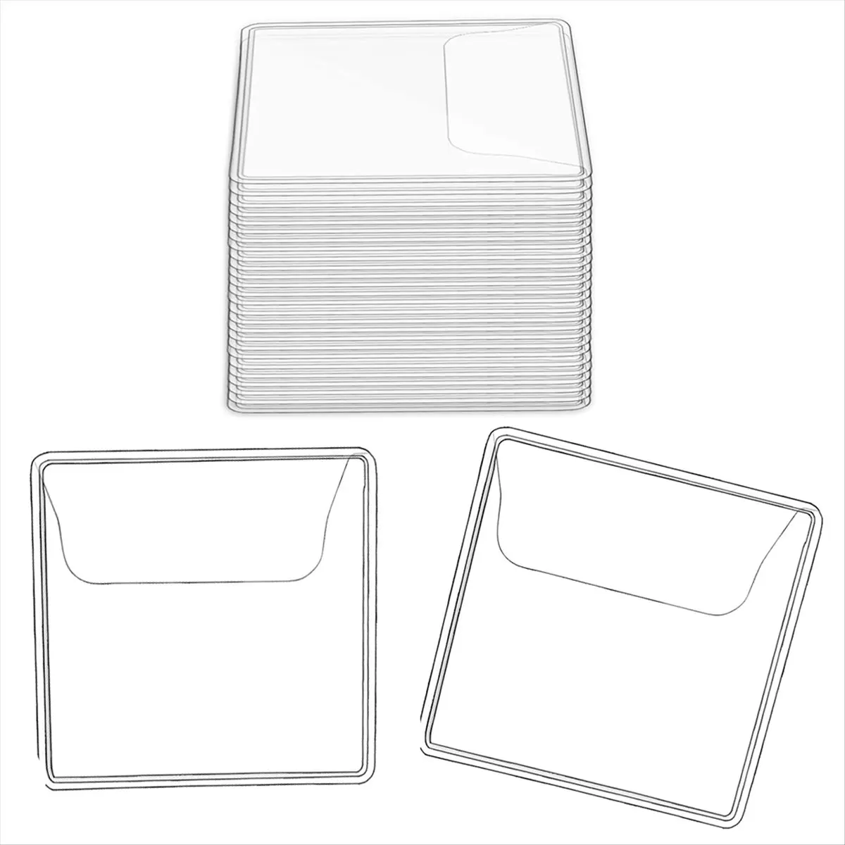 2025+ 150Pcs Single Pocket Coin Flip Coin Sleeves Holders Clear PVC Coin Protectors Plastic Coin Holders (2.2 X 2 Inch Square)