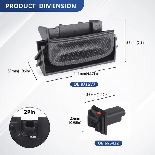 Imagen 2 del producto CNSPEED interruptor de liberación de maletero negro para Peugeot 206 207 307 308 407SW 5008 Citroen Xsara Picasso C3 C4 C4 Picasso 6554V5 8726V7