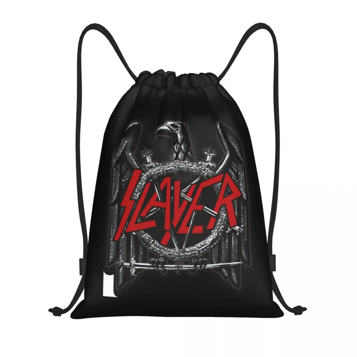 Custom Slayers Logo Drawstring Backpack Bags Women Men Lightweight Heavy Metal Thrash Gym Sports Sackpack Sacks for Yoga