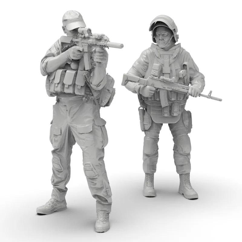 

1/35 Scale Special Forces Soldier Resin Miniature Figurine 3d Printed White Model Unassembled Unpainted Collectible Toy Figure