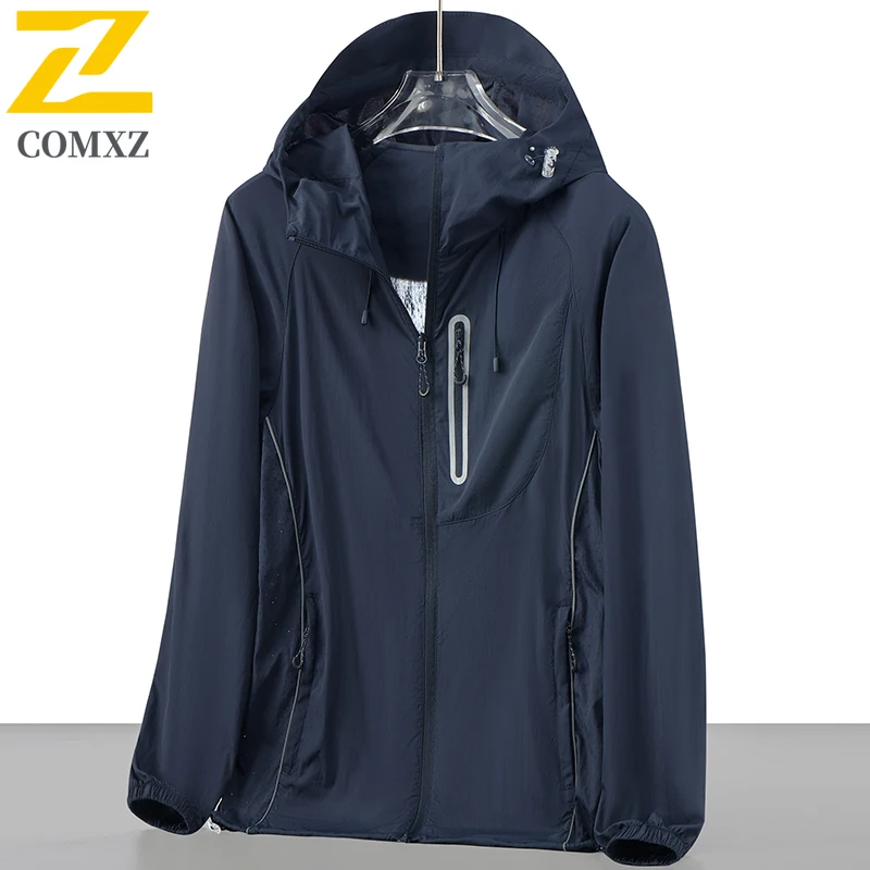 

Защитная куртка из ледяного шелка для мужчин и женщин, быстросохнущая дышащая UPF50 + УФ-стойкая кожаная куртка с капюшоном, топ для рыбалки и пешего туризма