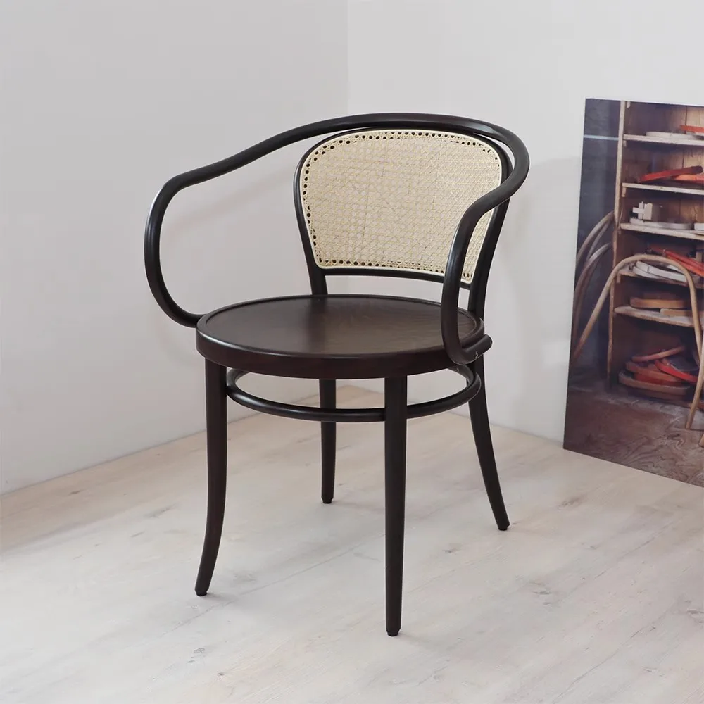 Nordic Solid Wood Dining Chairs Modern Minimalist Restaurant Hotel Rattan Woven Dining Chair Designer Courtyard Home Furniture
