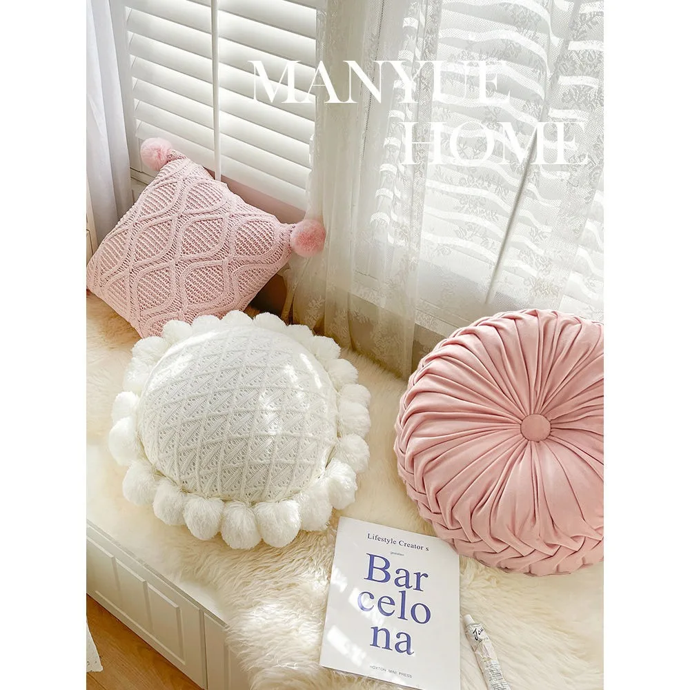 Ins Cream Style Window Seat Cushion Cover French Luxury Aesthetic Case For Living Room Homestay Soft Cute Cozy Decor Bedroom