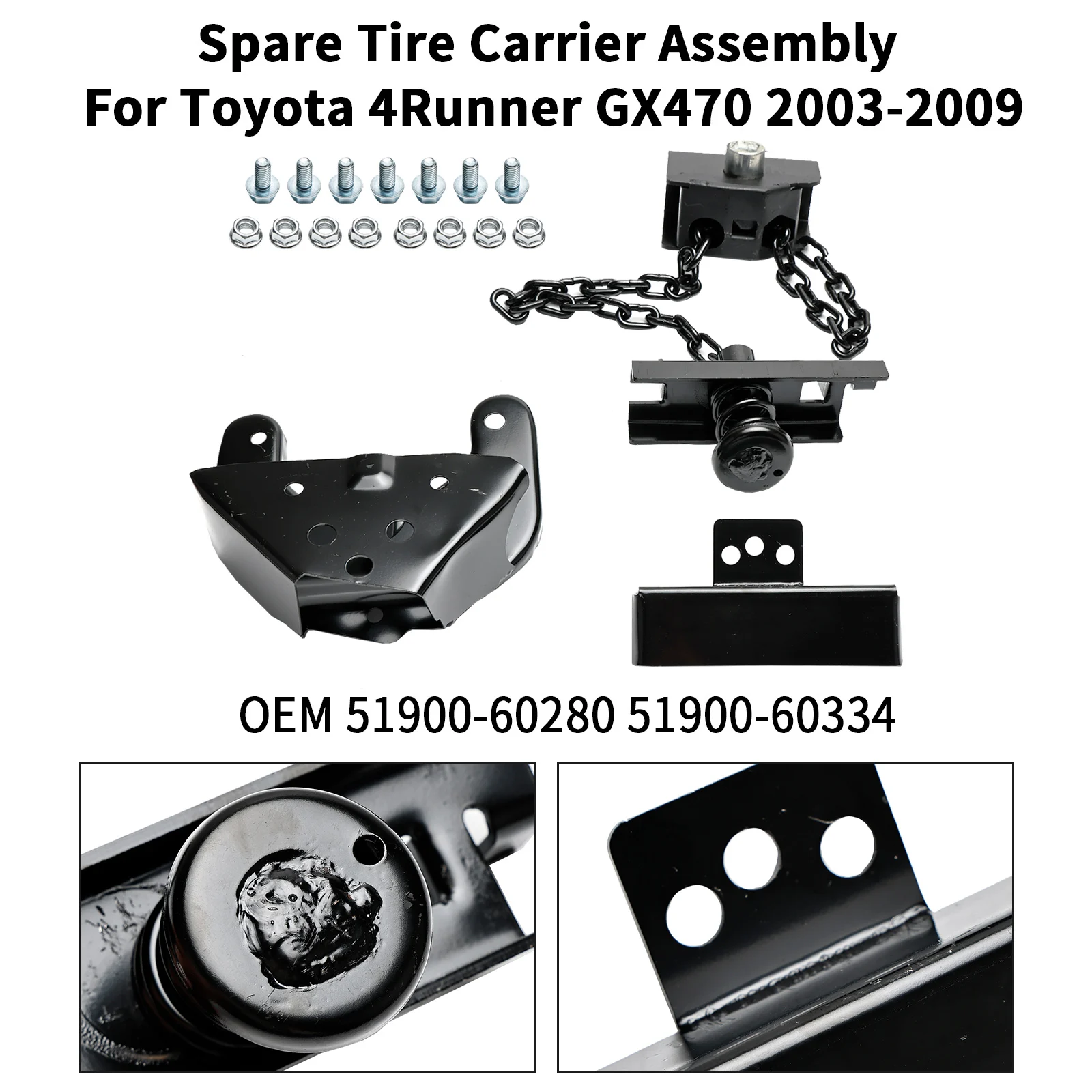 Areyourshop Spare Tire Carrier Assembly 51900-60280 For Toyota 4Runner GX470 2003-2009