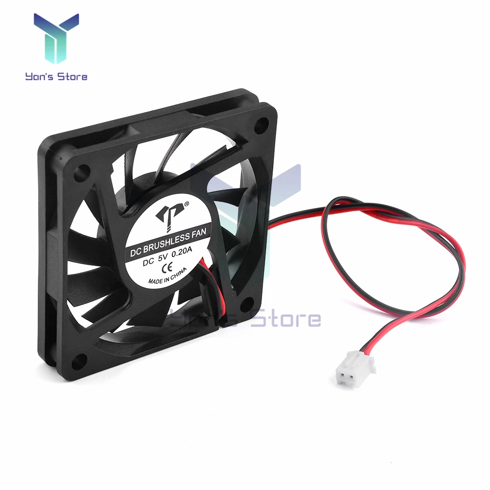 DC6010 5V 12V 24V Cooling Fan Two-Wire Oil Bearing Small Industrial Silent Cooling Fan 0.15/0.2A 3500r/min 60mm x 60mm