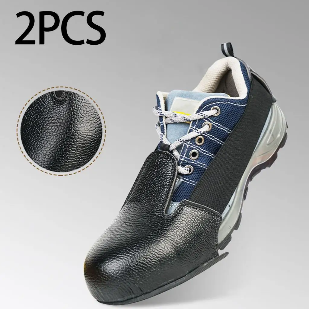 1 Pair Anti Smashing Leather Shoes Covers with Adjustable Strap Toe Safety Shoe Covers Workplace for for Men Industry