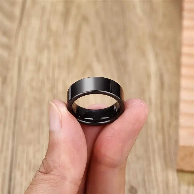 4/6/8mm White Black Ceramic Ring Fashion Flat Smooth Surface Wedding Band for Men Women Size 6-10 Wholesale