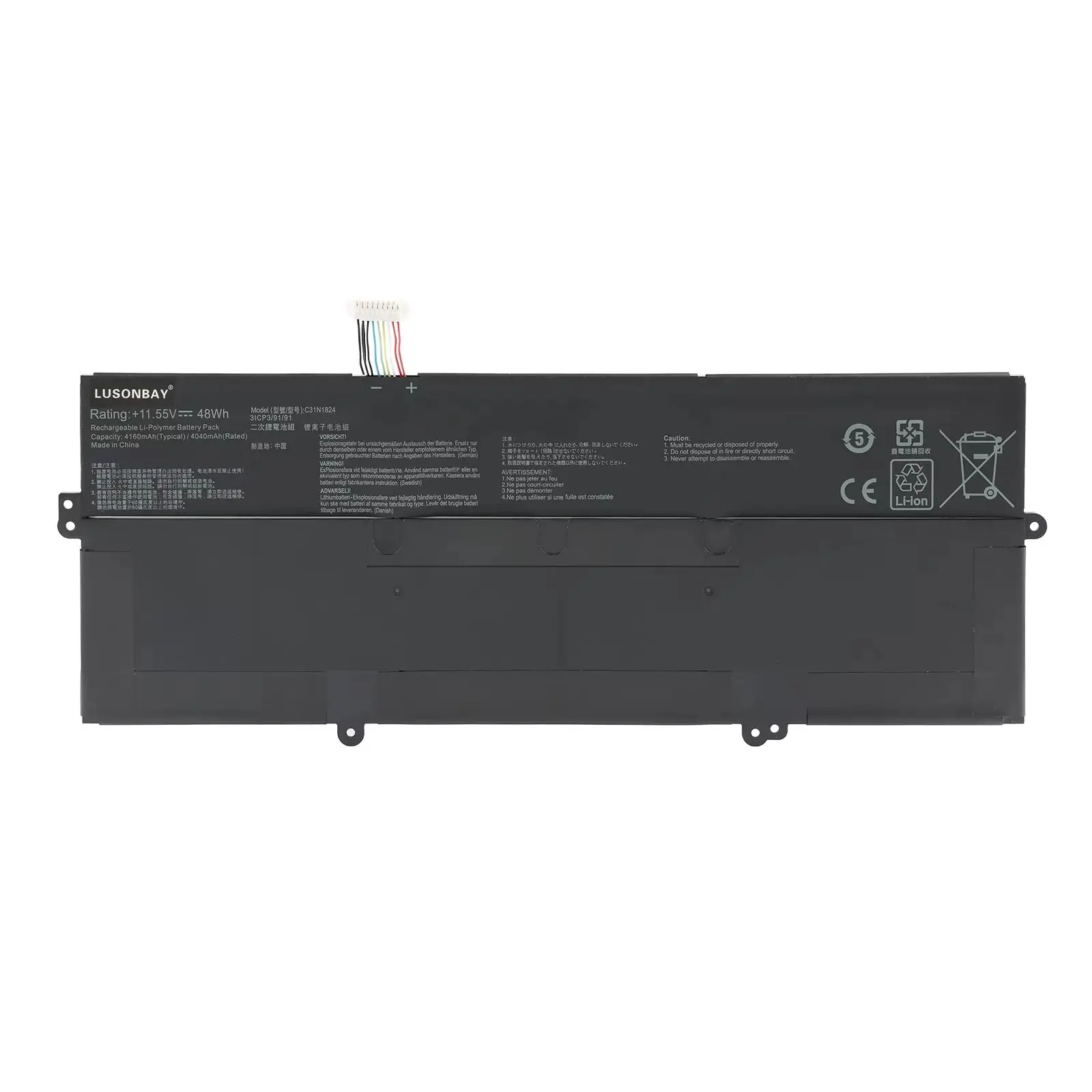 LUNSONBAY 48Wh C31N1824 Replacement Battery for ASUS Chromebook Flip C434 C434T C434TA C434TA-AI0041 C434TA-AI0045 C434TA-AI0095