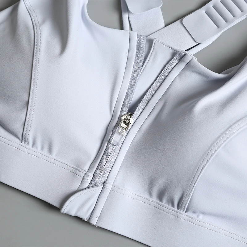 Professional Yoga Vest Women Summer High Intensity Front Zipper Beautiful Back Sports Bra Fitness Clothing with Chest Pad
